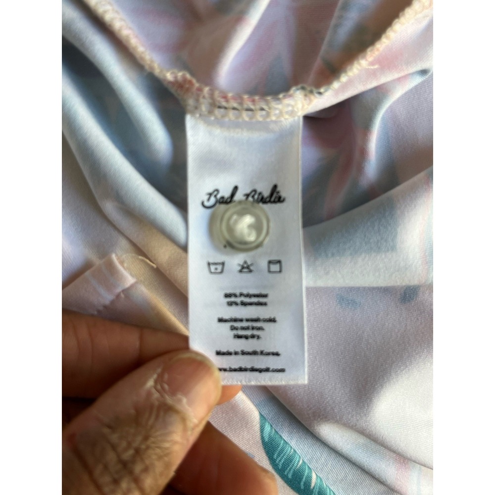 Bad Birdie Polo Shirt Mens Small Pink‎ Marino Golf Performance Dolphins Stretch - Picture 9 of 9